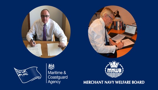 Image:CEO of the MCA, Brian Johnson and MNWB Chairman Captain Andrew Cassels. Image: Maritime and Coastguard Agency
