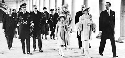 Image:On 27 April 1937, a Princess Elizabeth (centre) is present for the opening of the National Maritime Museum in Greenwich. Image: Wikimedia Commons