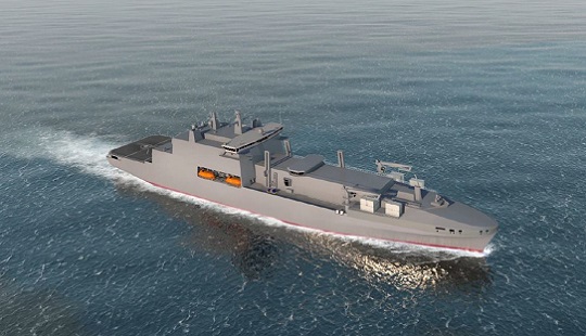 Image:The proposed ship design has no ports within the accommodation block. Image: RFA