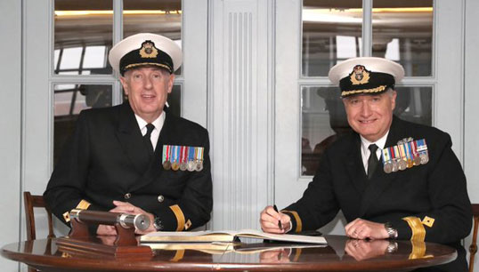Image:New RFA Commodore David Eagles takes over from Commodore Duncan Lamb. Image: RFA