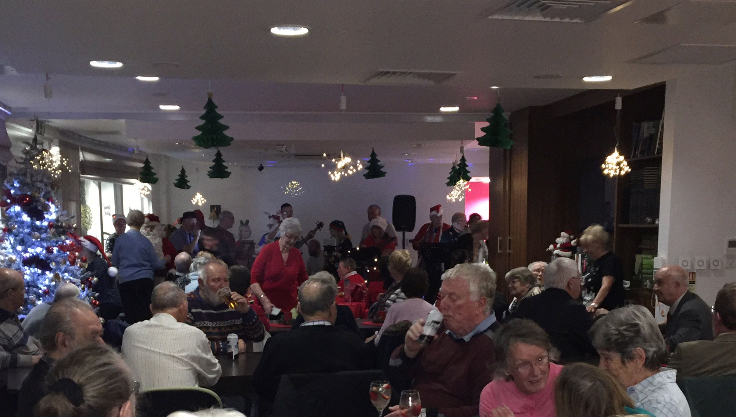Image:Christmas light switching celebrations at Mariners' Park Care Home in Wallasey.