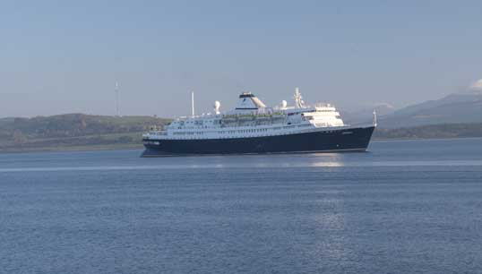 Image:Cruiseship Astoria on a visit to Scotland in 2019. Image: Twitter: Gregor Roach