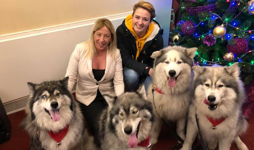Image:The huskies endeared themselves to staff as well as residents, families and friends.