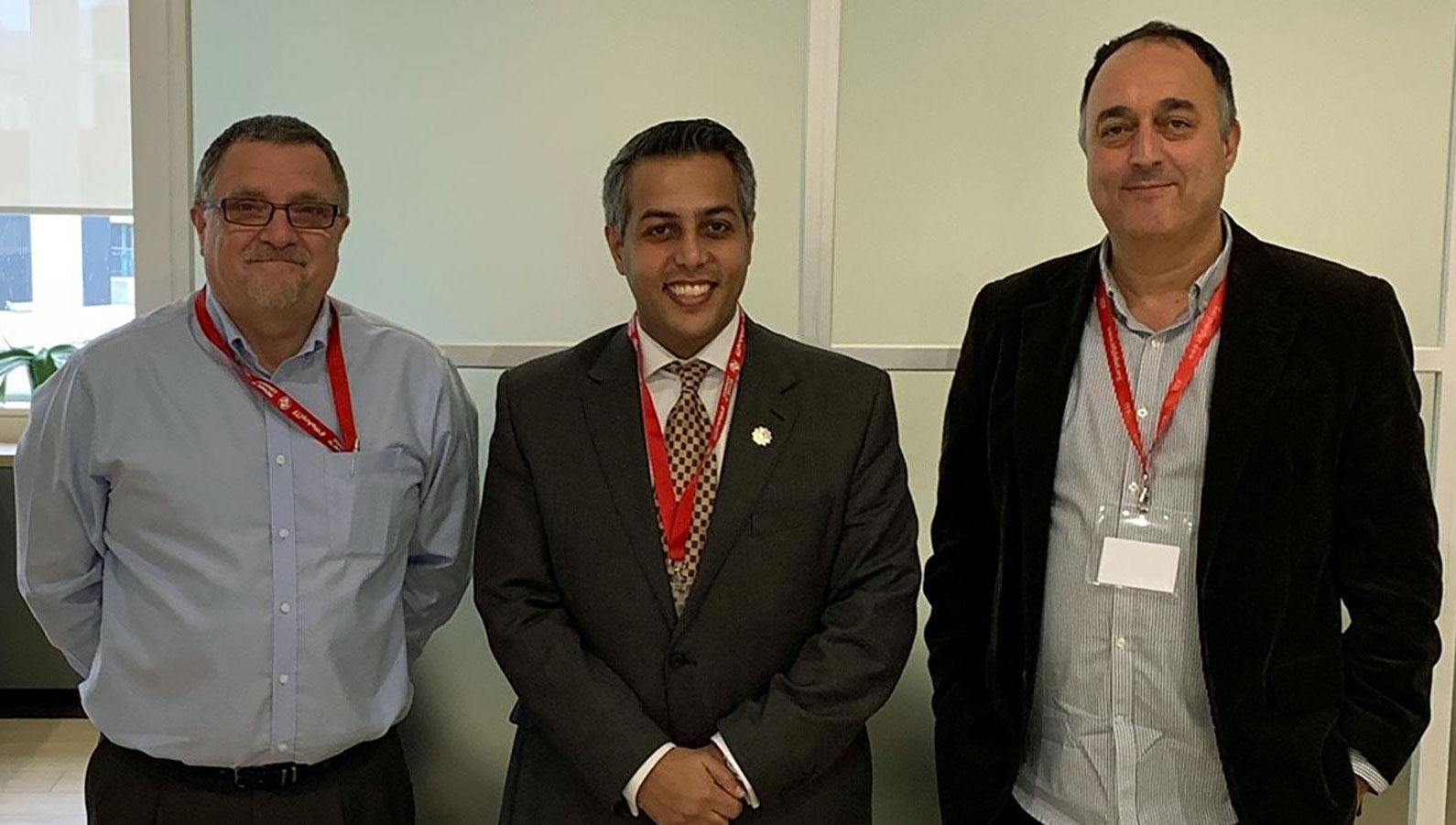 Image:From left: Steve Trowsdale, Essam M Alammari and Mohamed Arrachedi meet at ITF headquarters in London on October 21. Image: ITF 
