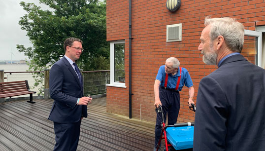 Image:Nautilus hosted Maritime Minister Robert Courts at Mariners' Park, hearing from retired seafarers on Day of the Seafarer. Image: Nautilus International

