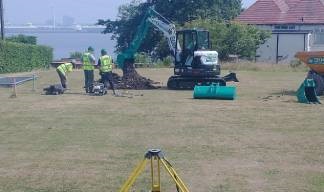 Image:Digging preparations commence for the groundstrike. Groundwork on the combined office and residents' apartments scheme started on 17 July 2023 and builders  are working towards a completion date of August 2024. Image: Nautilus International