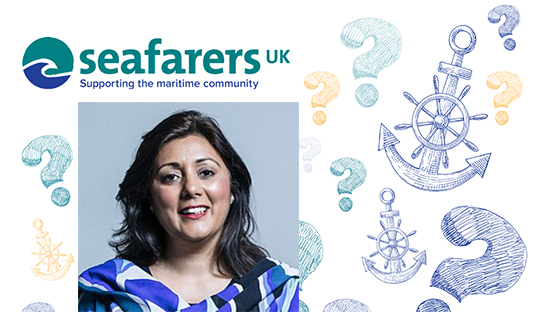 Image:Nusrat Ghani MP, host of the Seafarers UK Maritime Quiz in January 2021