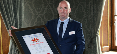 Image:The Emile Robin Award was received by Lewis Mulhearn, skipper of Galwad y Mor.
