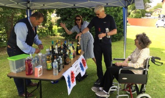 Image:Nautilus head of welfare and care Andrew Jones sets up the Win a Bottle competition.