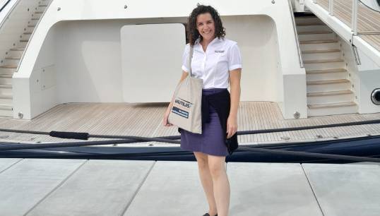 Image:Nautilus strategic organiser Laura Molineux at the Monaco Yacht Show 2022. Image: Nautilus International