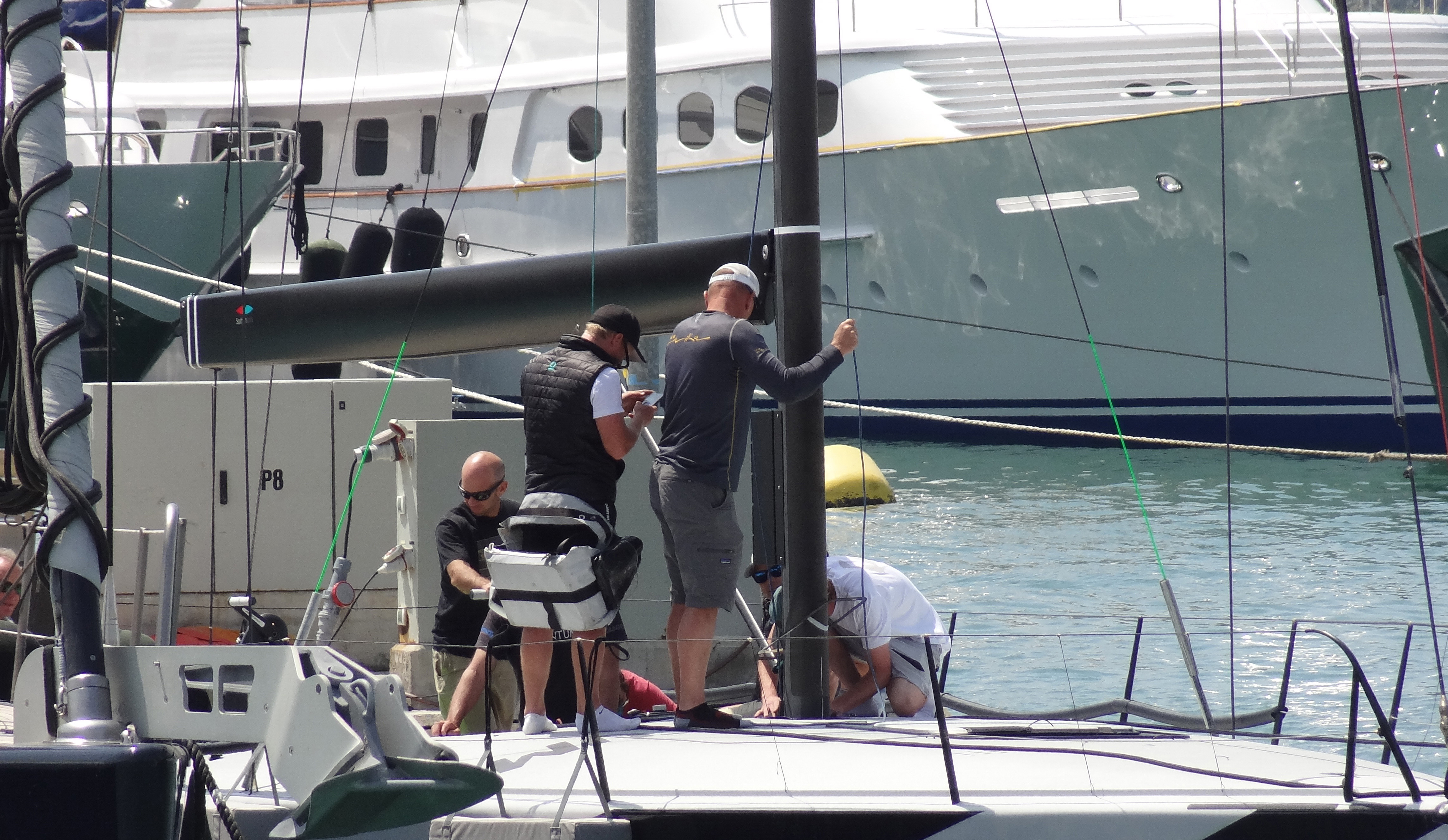 Image:Yacht crew at work:  Many crew are facing a tough season with Covid-19 restrictions expected to curtail job opportunities. Image: Danny McGowan  