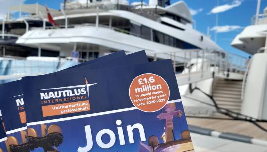 Image:Membership growth and the war in Ukraine have both contributed to an increased demand among yacht crew for Nautilus's help with unpaid wages. Image: Nautilus International
