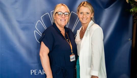 Image:Nautilus strategic organiser Cheryl McCann (left) with the founder of Yacht Pearls of Wisdom Cherise Reedman at an event in Antibes. Image: Nautilus International