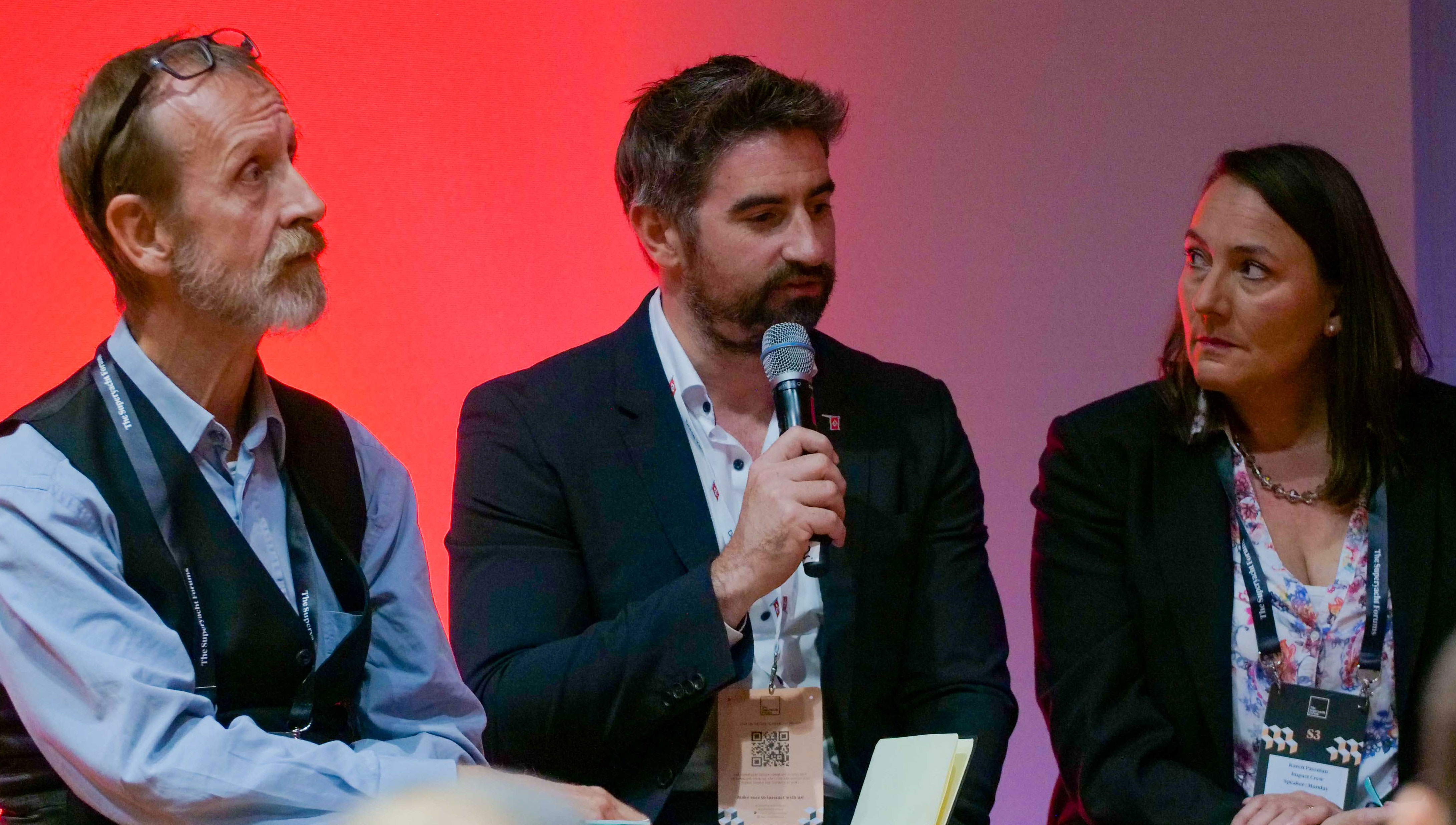 Image:From left to right: Jörg Wendt of D&B services, Jo Assael from Dohle Yachts and Karen Passman from Impact Crew