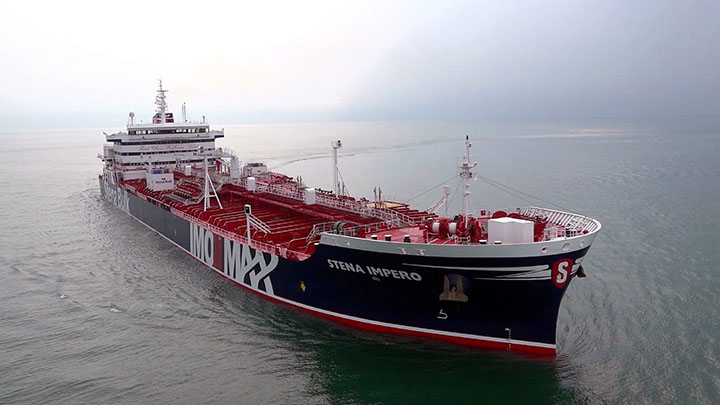 Image:British-flagged oil tanker Stena Impero has 23 seafarers onboard of Indian, Russian, Latvian and Filipino nationality